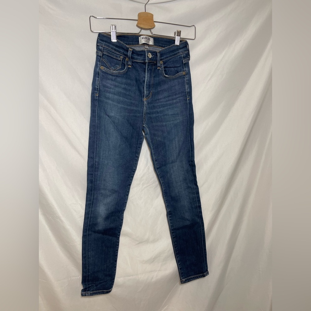 AGOLDE Aritzia Jeans 24 High Rise Skinny Blue Medium Wash Stretch Denim
